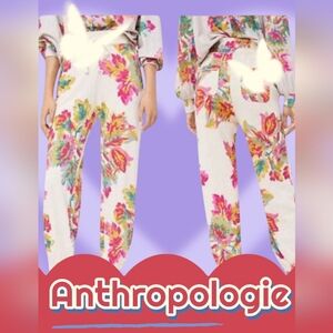 SALE!! Anthropologie L Camilla Joggers Saturday Sunday Floral Pants